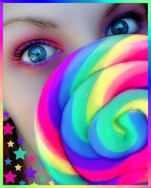 colorful rainbow lollipop makeup