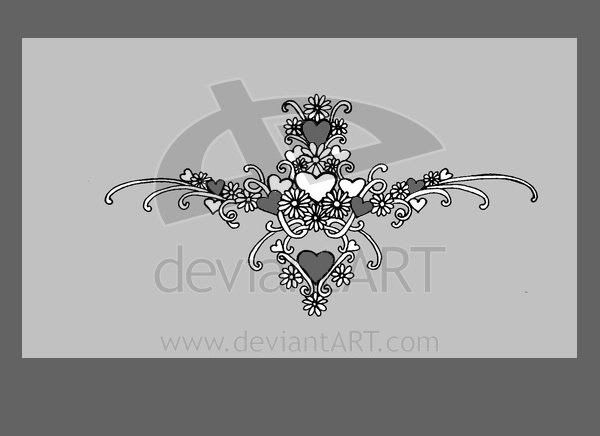 Tattoo Design Heart. Heart and Daisy Tattoo Design
