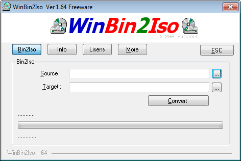 screenshot WinBin2Iso