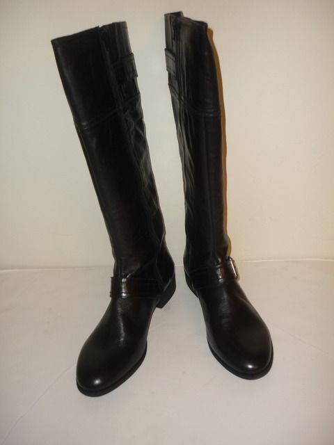 Nine West Black Leather Women 039 s Tall Knee High Riding Boots Size ...