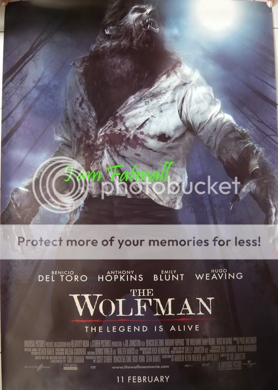 THE WOLFMAN original 27x40 DS POSTER Benicio Del Toro  